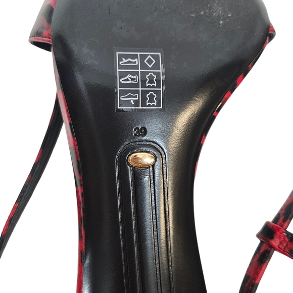 Stella Luna Red Leopard Print Gold Stiletto Heels - Picture 7 of 7